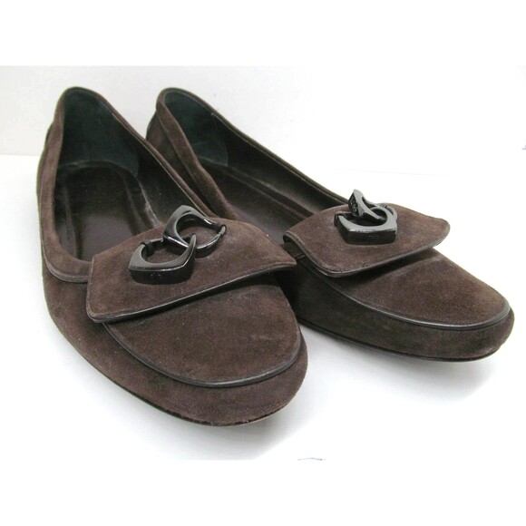 Hugo Boss Womens Brown Suede Flats Size US 8 EUR 39 - Picture 1 of 9